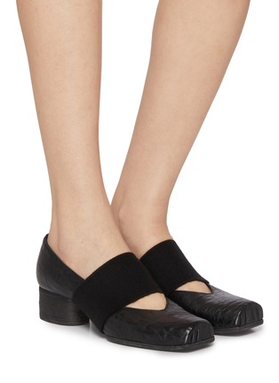 Figure View - Click To Enlarge - UMA WANG - 45 Single Elastic Band Leather Ballerina Pumps