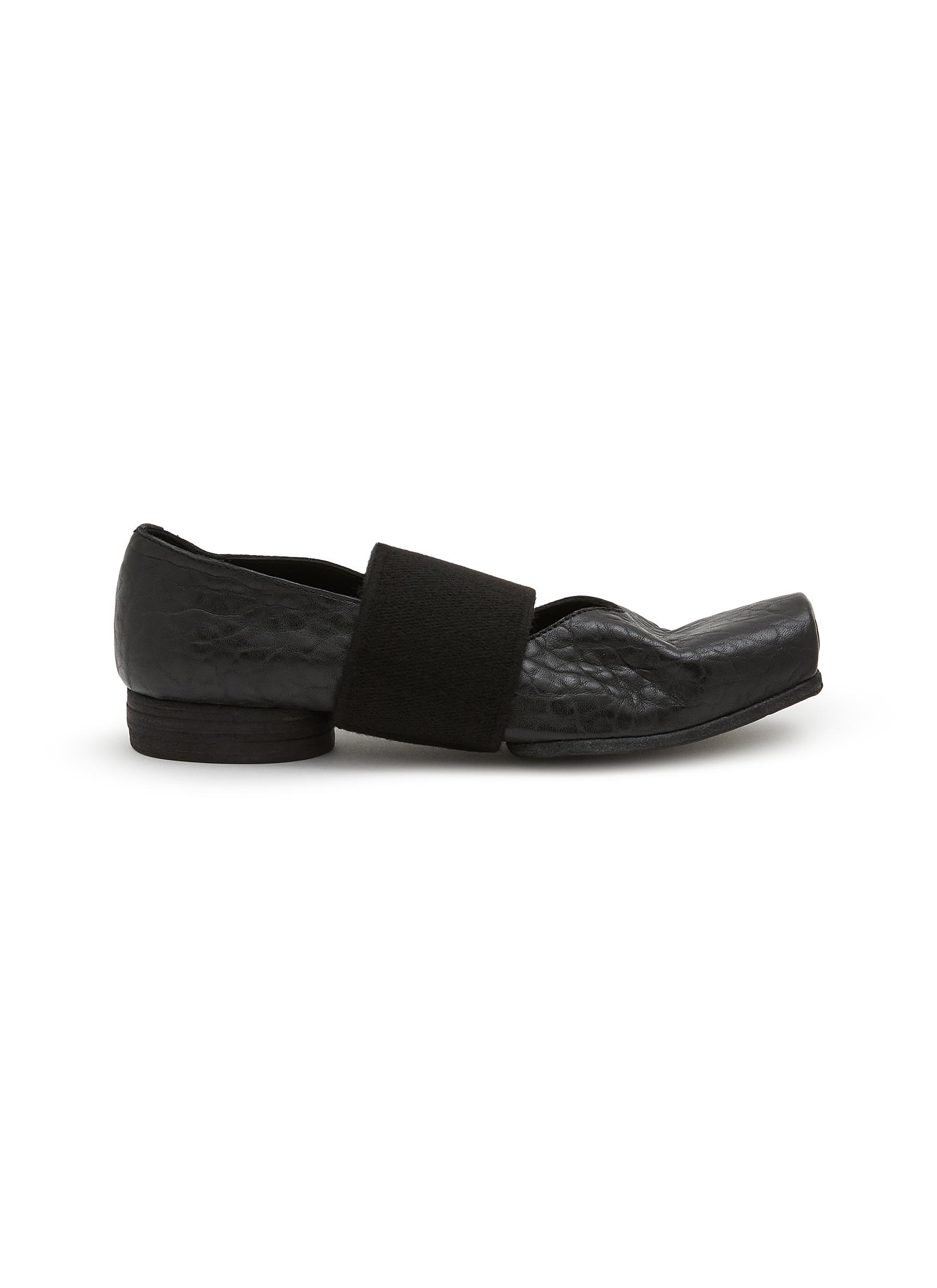 フラットシューズ Uma Wang Leather Ballerina UMA WANG | Crisscross Elastic Band Leather Ballerina Flats