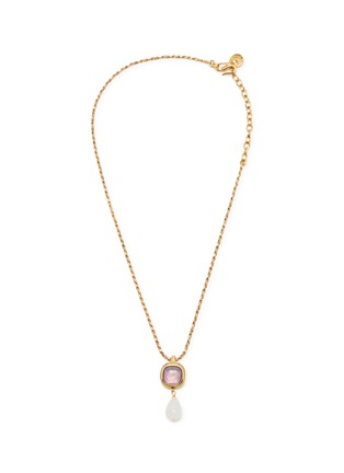 Main View - Click To Enlarge - GOOSSENS - Renaissance 24K Gold Plated Rock Crystal Drop Pendant Necklace