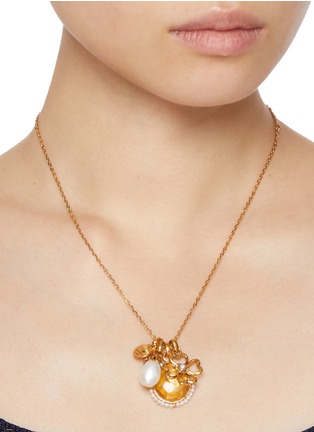 Figure View - Click To Enlarge - GOOSSENS - Trèfle Rock Crystal Pearl Charm Necklace