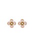 Main View - Click To Enlarge - GOOSSENS - Trèfle 24K Gold Natural Rose Quartz Clip Earrings