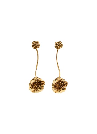 Main View - Click To Enlarge - GOOSSENS - Fleur de Pavot 24K Gold Plated Convertible Pendant Earrings