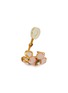 Detail View - Click To Enlarge - GOOSSENS - Trèfle 24K Gold Double Clover Quartz Pearl Clip Earrings