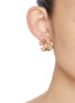 Figure View - Click To Enlarge - GOOSSENS - Trèfle 24K Gold Double Clover Quartz Pearl Clip Earrings