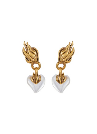 Main View - Click To Enlarge - GOOSSENS - Coeur Précieux 24K Gold Crystal Clip Earrings