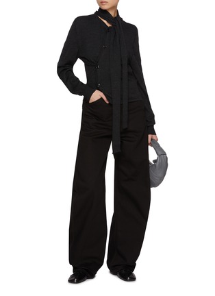 Figure View - Click To Enlarge - LEMAIRE - Scarf Neck Twisted Wool Blend Knit Cardigan