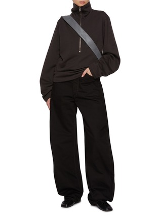 Figure View - Click To Enlarge - LEMAIRE - Half Zip Wool Blend Sweatshirt