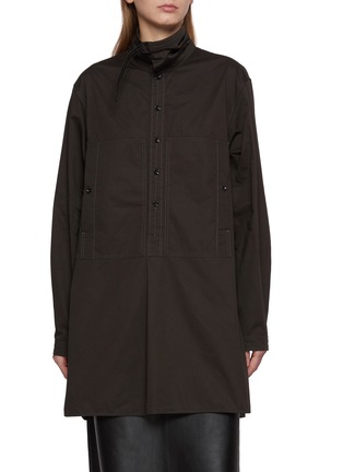 Main View - Click To Enlarge - LEMAIRE - Chest Pocket Long Liquette Cotton Shirt