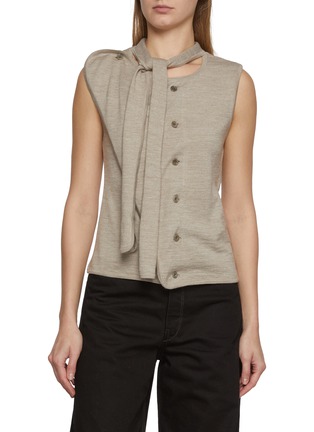 Main View - Click To Enlarge - LEMAIRE - Sleeveless Asymmetrical Knit Cardigan