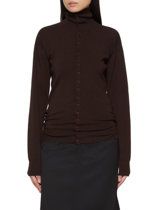 Main View - Click To Enlarge - LEMAIRE - Buttoned High Neck Wool Cardigan