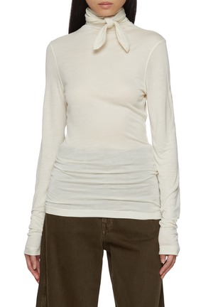 Main View - Click To Enlarge - LEMAIRE - Foulard Tie Neck Jersey Top
