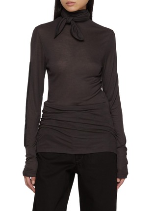 Main View - Click To Enlarge - LEMAIRE - Foulard Tie Neck Jersey Top