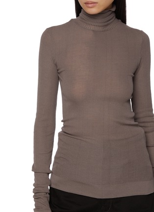  - LEMAIRE - Seamless High Neck Ribbed Wool Top