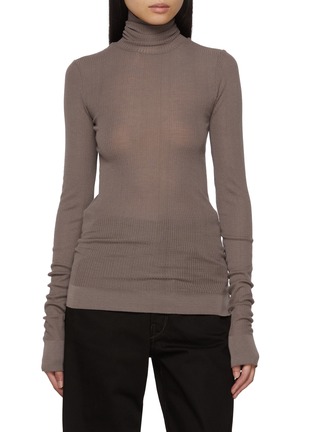 Main View - Click To Enlarge - LEMAIRE - Seamless High Neck Ribbed Wool Top