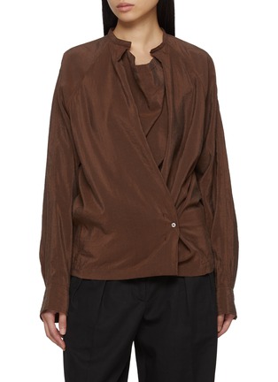 Main View - Click To Enlarge - LEMAIRE - Twisted Asymmetrical Silk Blend Top