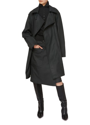 Figure View - Click To Enlarge - LEMAIRE - Convertible Collar Belted Coat