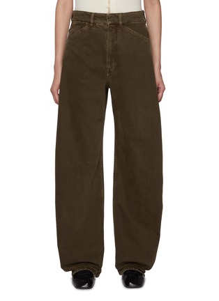 Main View - Click To Enlarge - LEMAIRE - High Rise Curved Dark Wash Jeans