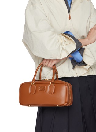 Front View - Click To Enlarge - MIU MIU - Large Arcadie Leather Bag