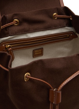 Detail View - Click To Enlarge - MIU MIU - Cocoa Canvas Leather Backpack