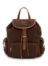 Main View - Click To Enlarge - MIU MIU - Cocoa Canvas Leather Backpack