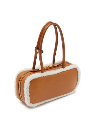 Detail View - Click To Enlarge - MIU MIU - Large Arcadie Leather Shearling Top Handle Bag