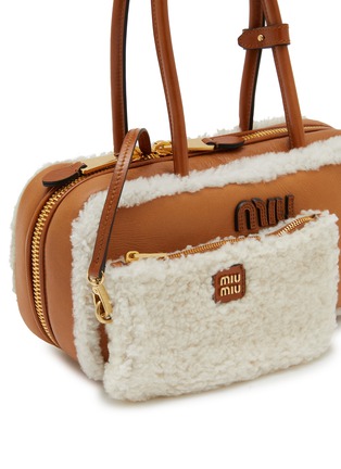 - MIU MIU - Large Arcadie Leather Shearling Top Handle Bag