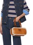 Figure View - Click To Enlarge - MIU MIU - Large Arcadie Leather Shearling Top Handle Bag