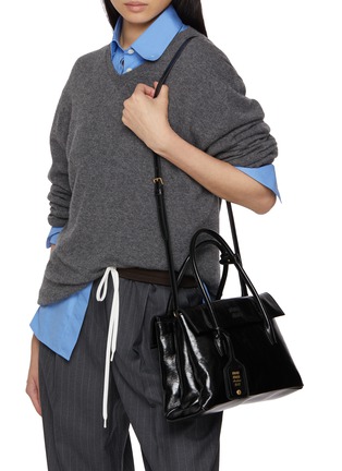 Figure View - Click To Enlarge - MIU MIU - Solitaire Shiny Leather Shoulder Bag