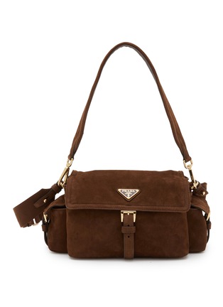 Main View - Click To Enlarge - PRADA - Explore Medium Suede Shoulder Bag