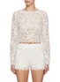 Main View - Click To Enlarge - EPINGLER - Jacquard Lace Crop Top