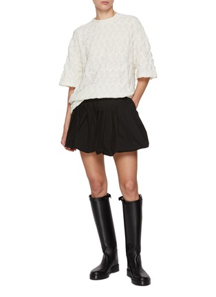 Figure View - Click To Enlarge - EPINGLER - Pleated Puff Cotton Mini Skirt