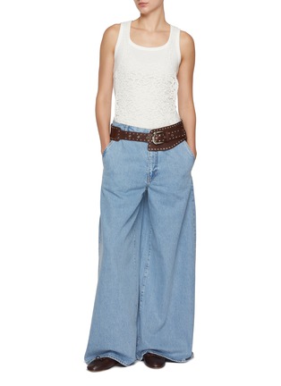 Figure View - Click To Enlarge - EPINGLER - Layered Jacquard Lace T-Shirt