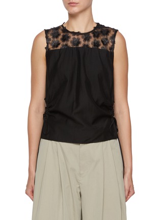 Main View - Click To Enlarge - EPINGLER - 3D Flower Vest Top