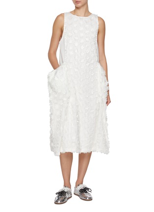Figure View - Click To Enlarge - EPINGLER - 3D Flower Midi Dress