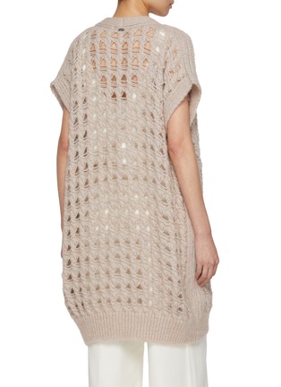 Back View - Click To Enlarge - HERNO - Oversized Open Knit Vest
