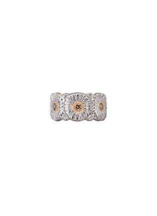 Detail View - Click To Enlarge - BUCCELLATI - Blossoms Fancy Diamond Silver Vermeil Eternelle Ring — EU 50