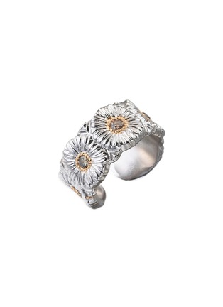Main View - Click To Enlarge - BUCCELLATI - Blossoms Fancy Diamond Silver Vermeil Eternelle Ring — EU 50