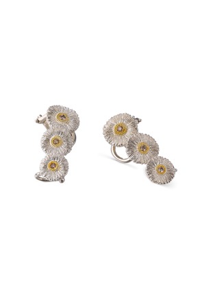 Detail View - Click To Enlarge - BUCCELLATI - Blossoms Fancy Diamond Silver Vermeil Earrings