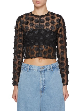 Main View - Click To Enlarge - EPINGLER - 3D Flower Cardigan