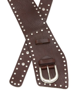 Detail View - Click To Enlarge - EPINGLER - Silver-tone Studs Leather Belt