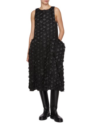 Figure View - Click To Enlarge - EPINGLER - 3D Flower Midi Dress
