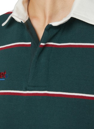  - SUNDAYFRUITMARKET - Stripe Embroidered Cotton Polo Shirt