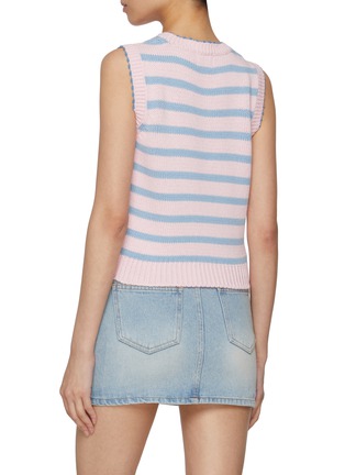 Back View - Click To Enlarge - SUNDAYFRUITMARKET - Striped Cropped Cotton Vest
