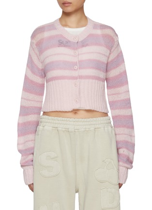 Main View - Click To Enlarge - SUNDAYFRUITMARKET - Stripe Cropped Cardigan