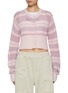 Main View - Click To Enlarge - SUNDAYFRUITMARKET - Stripe Cropped Cardigan