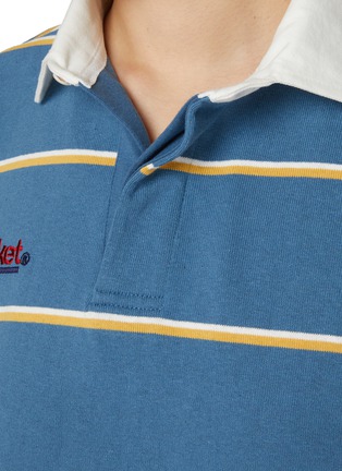  - SUNDAYFRUITMARKET - Stripe Embroidered Cotton Polo Shirt
