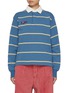 Main View - Click To Enlarge - SUNDAYFRUITMARKET - Stripe Embroidered Cotton Polo Shirt