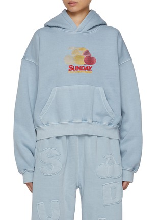 Main View - Click To Enlarge - SUNDAYFRUITMARKET - Cherry Embroidered Hoodie