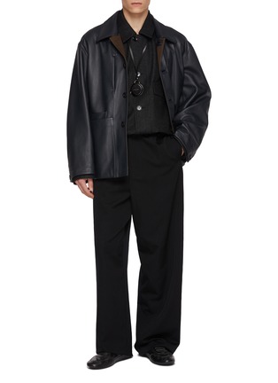 Figure View - Click To Enlarge - LEMAIRE - Grained Leather Workwear Jacket