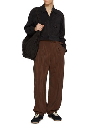 Figure View - Click To Enlarge - LEMAIRE - Convertible Collar Silk Blend Shirt